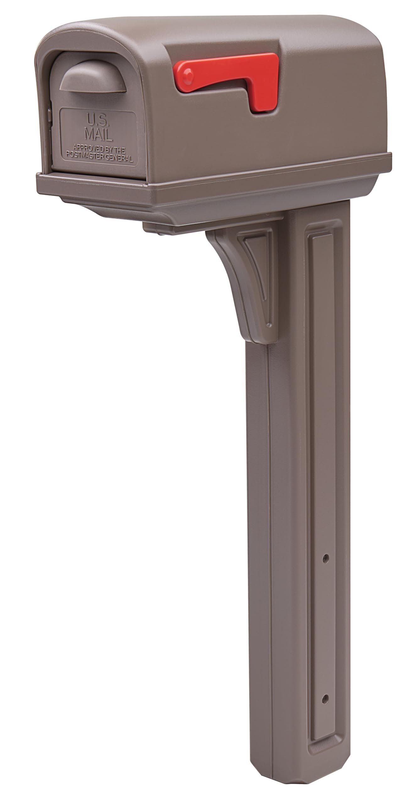 Classic Plastic Mailbox and Post Kit, GCL100MAM, Mocha