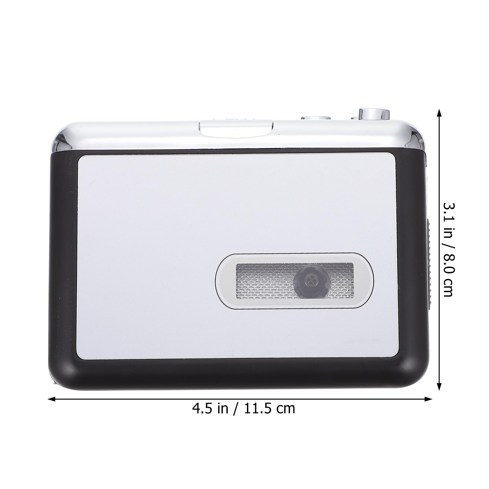 Convertitore da Cassetta USB Lettore Musicale Funzione Music Player e Plastico Argento senza Necessità di Installare Software, Alimentato da 2 Batterie Aa