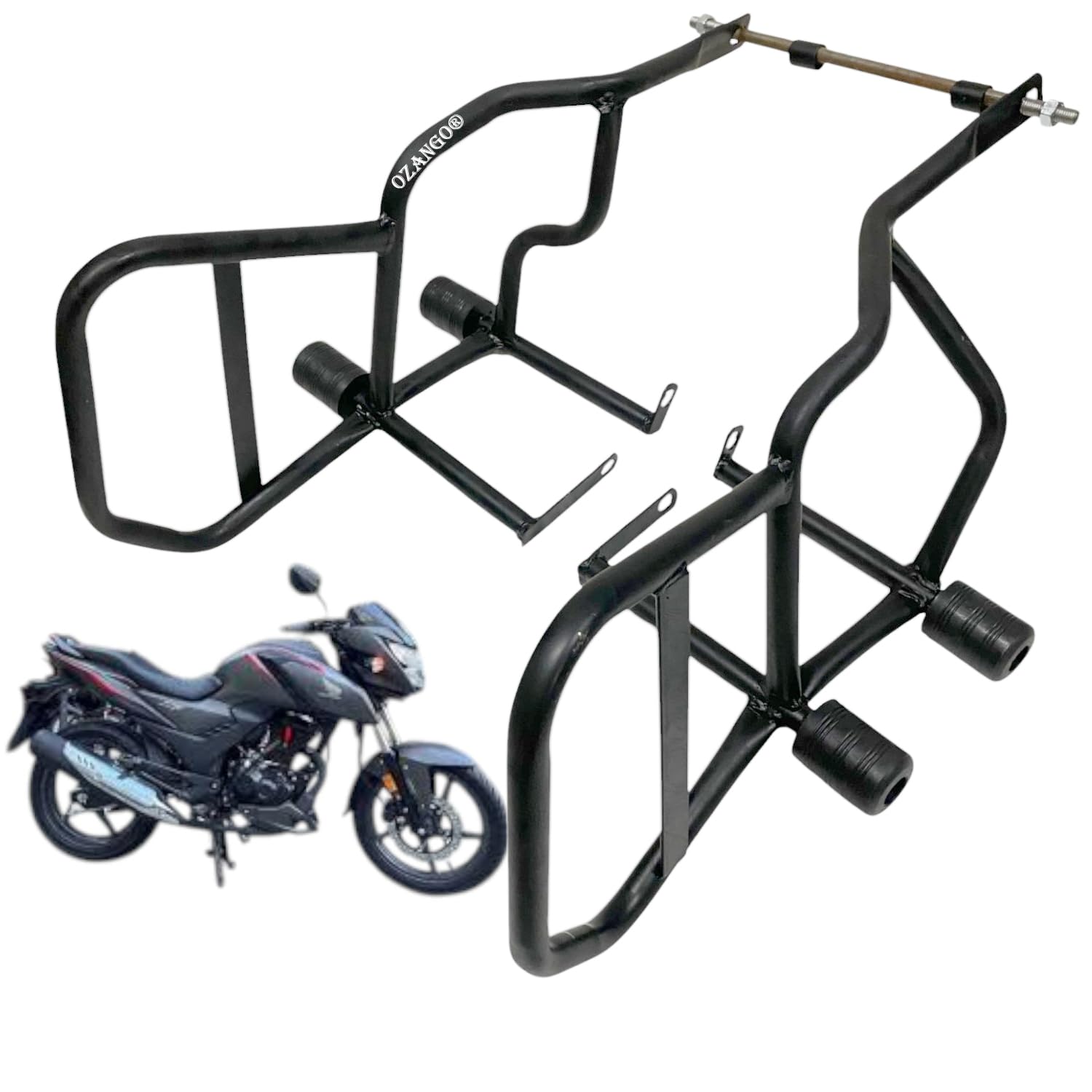 Bike Safety Leg Guard Crash Guard Engine Frame Black Heavy Duty 4 Slider Compatible with Honda SP160 / SP 160-image-34