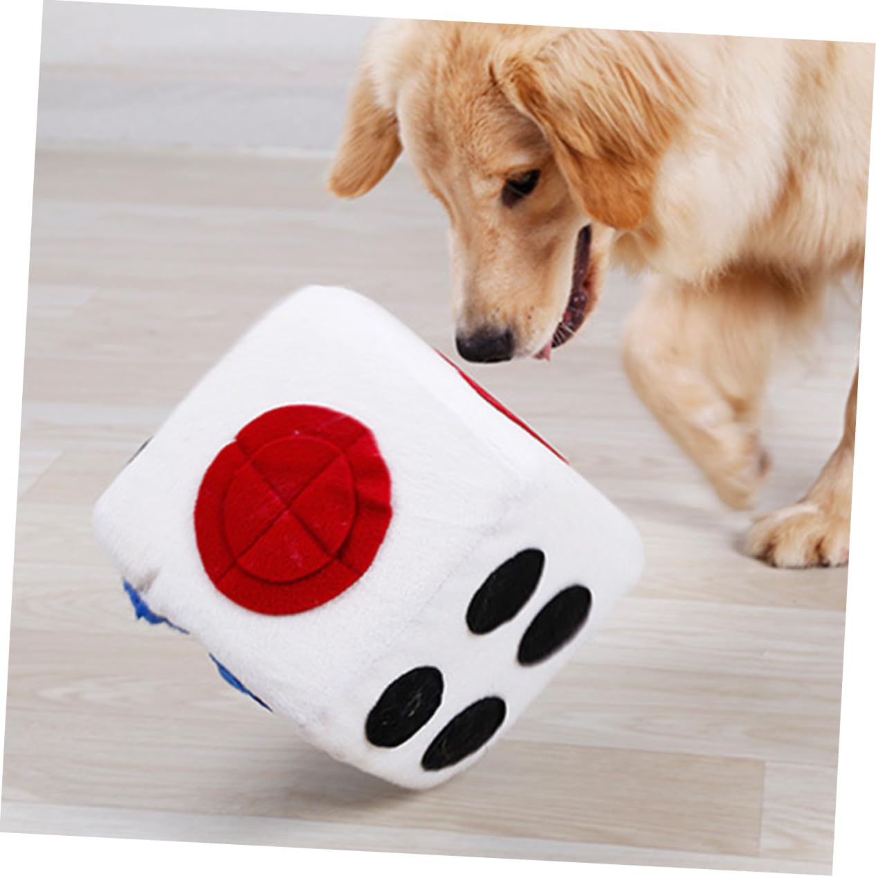 SUPVOX Jouet Chien Peluche Forme Dé Distributeur Croquettes Anti-étranglement Jouet Olfactif Alimentation Lente