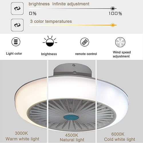 Miniatura 6 de Ventiladores de techo con luces y control remoto Bluetooth, ventiladores de techo LED RGB regulables para habitación de niños, con altavoz Bluetooth