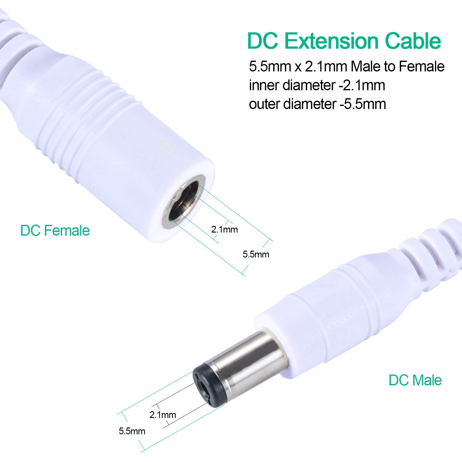 40% Off Discount NAHAO 2 Pack Power Extension Cable 12ft 2.1mm x 5.5mm Compatible with DC 5V 12V 24V for CCTV Security Camera IP Camera Standalone DVR, LED Strip String Light-Male to Female (White) 🛒 Crazy Deals NAHAO 2 Pack Power Extension Cable 12ft 2.1mm x 5.5mm Compatible with DC 5V 12V 24V for CCTV Security Camera IP Camera Standalone DVR, LED Strip String Light-Male to Female (White)