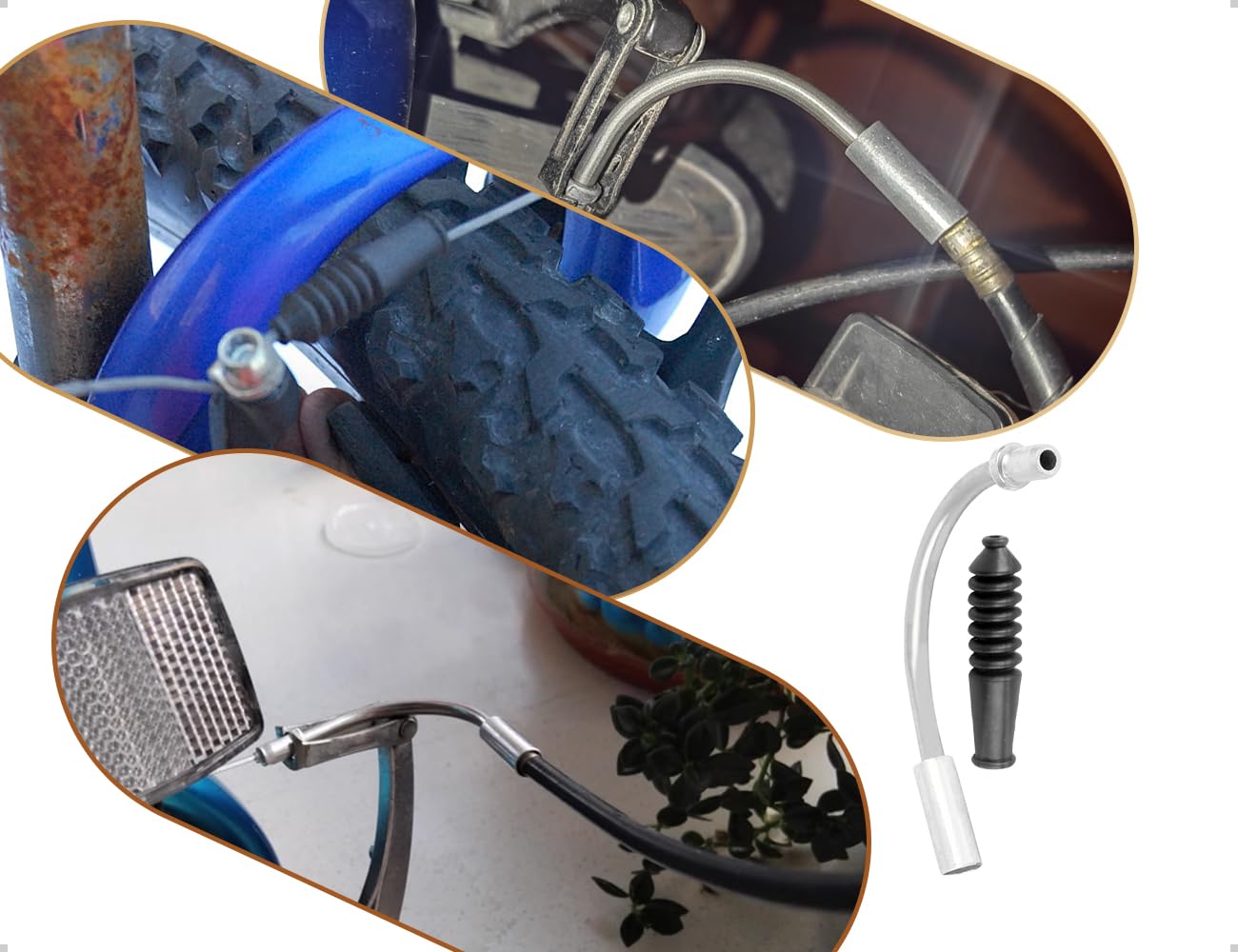 2 zestawy prowadnic do kabli rowerowych, kolanka przewodów hamulcowych V z rurami ze stopu aluminium i rurami z tworzywa sztucznego, do kabli hamulcowych, do użytku domowego i zewnętrznego