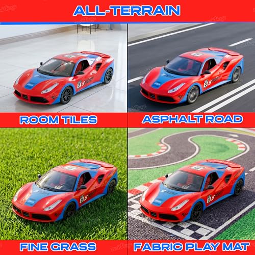 Image of Zest 4 Toyz Remote Control Car Toy for Kids Adults | Rechargeable Drift RC Car | Remote Openable Doors High Speed Sports Racing Car with LED Lights & Sound | Birthday Gift for Boys