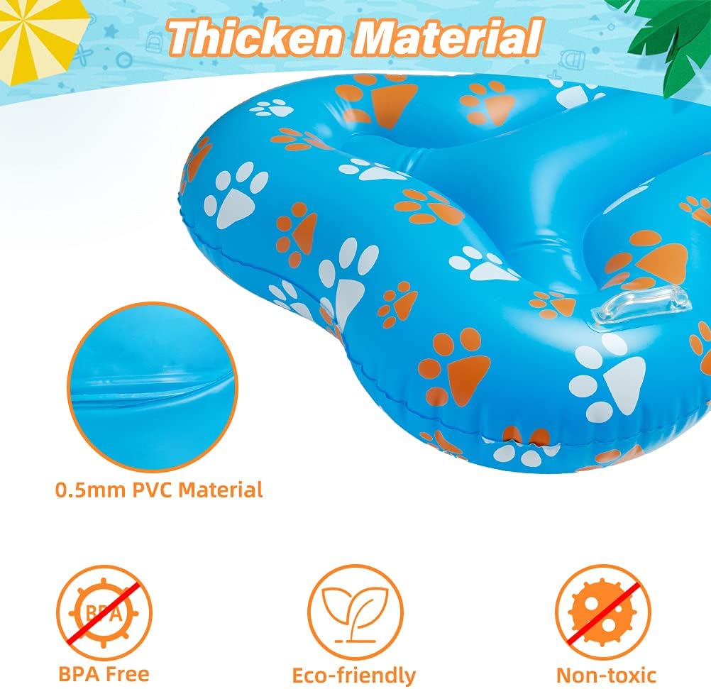 SCENEREAL Dog Pool Float Inflatable Ride-ons - Pool Raft Large Size Bone Shape Pet Summer Pool Swimming Toys for Dogs Water Games : Toys & Games