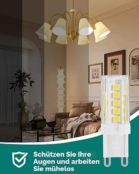 G9 LED Light Bulb LED Light Bulb 3W Equivalent to 35W-40W Halogen Bulb 400 Lumens Flicker-Free Non-Dimmable 360° Energy Saving Mini Light Bulb (Warm 3000K Pack of 2)