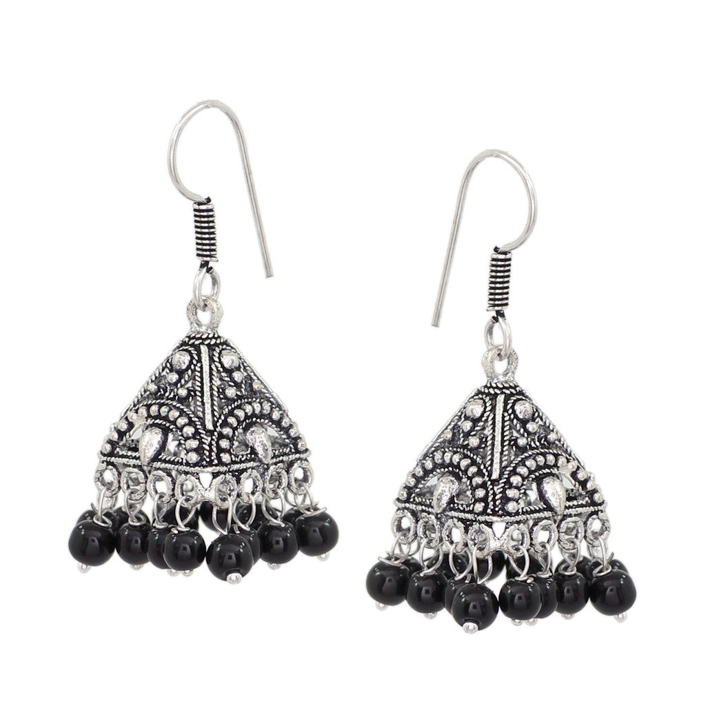 V L IMPEX Brass with Glass Stone Jhumka Earrings for Girls, Women, Black (B01N9X47OW) Amazon Price History, Amazon Price Tracker