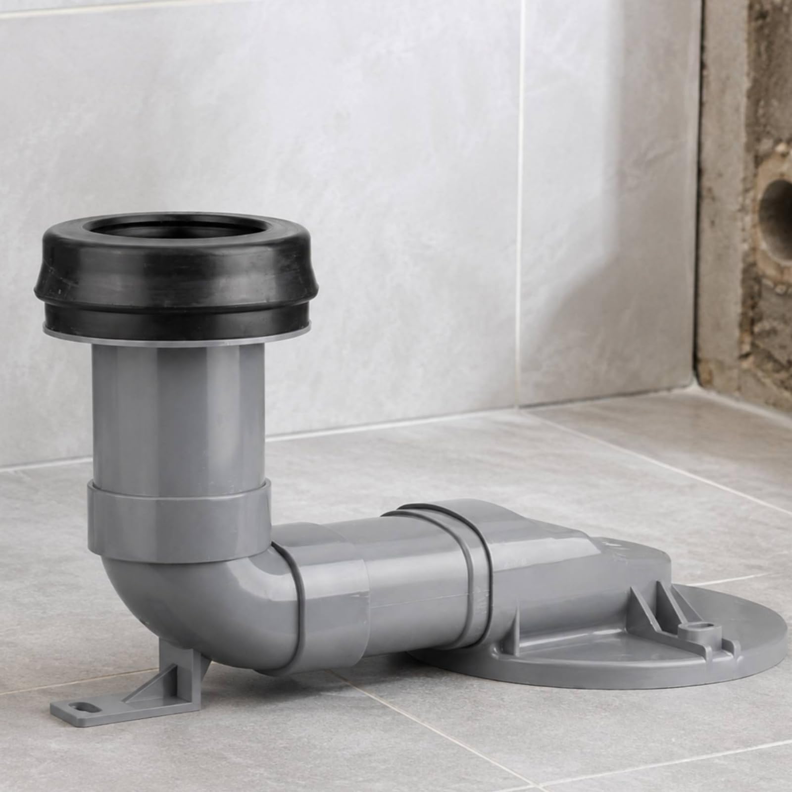 Raccord Excentré pour WC En PVC, Entraxe Au Sol 25 Cm, Orifice 15 Cm, Sans Raccord