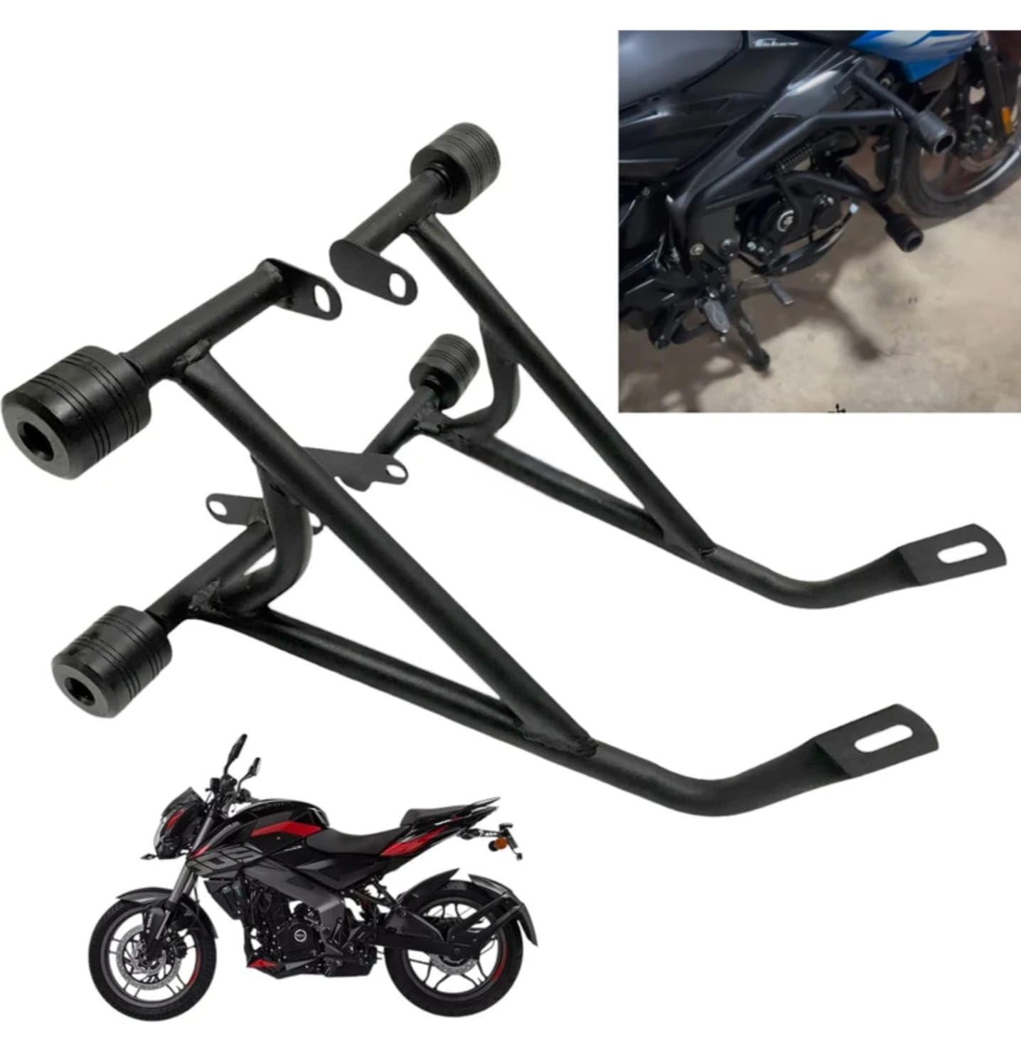 Heavy Quality Crash Guard for Bajaj Pulsar NS 200/ RS 200 (Black)-picture-31
