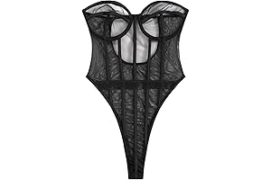 Women's Mesh Strapless Stretch Bandeau Underwire Skinny Bodysuit