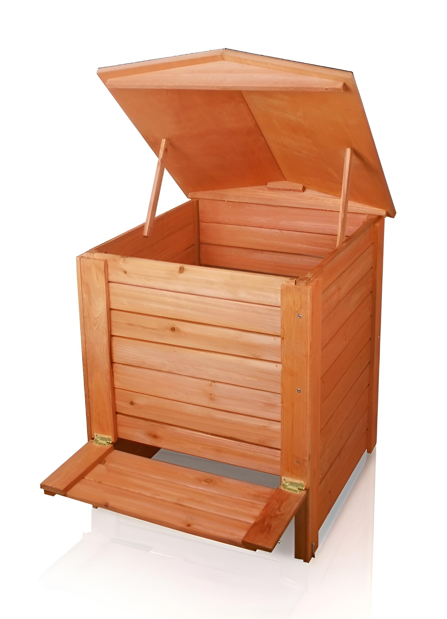 Primrose 288L Wooden Compost Bin Hinged Lid Garden Composter Garden Waste in Natural Wood 80cm