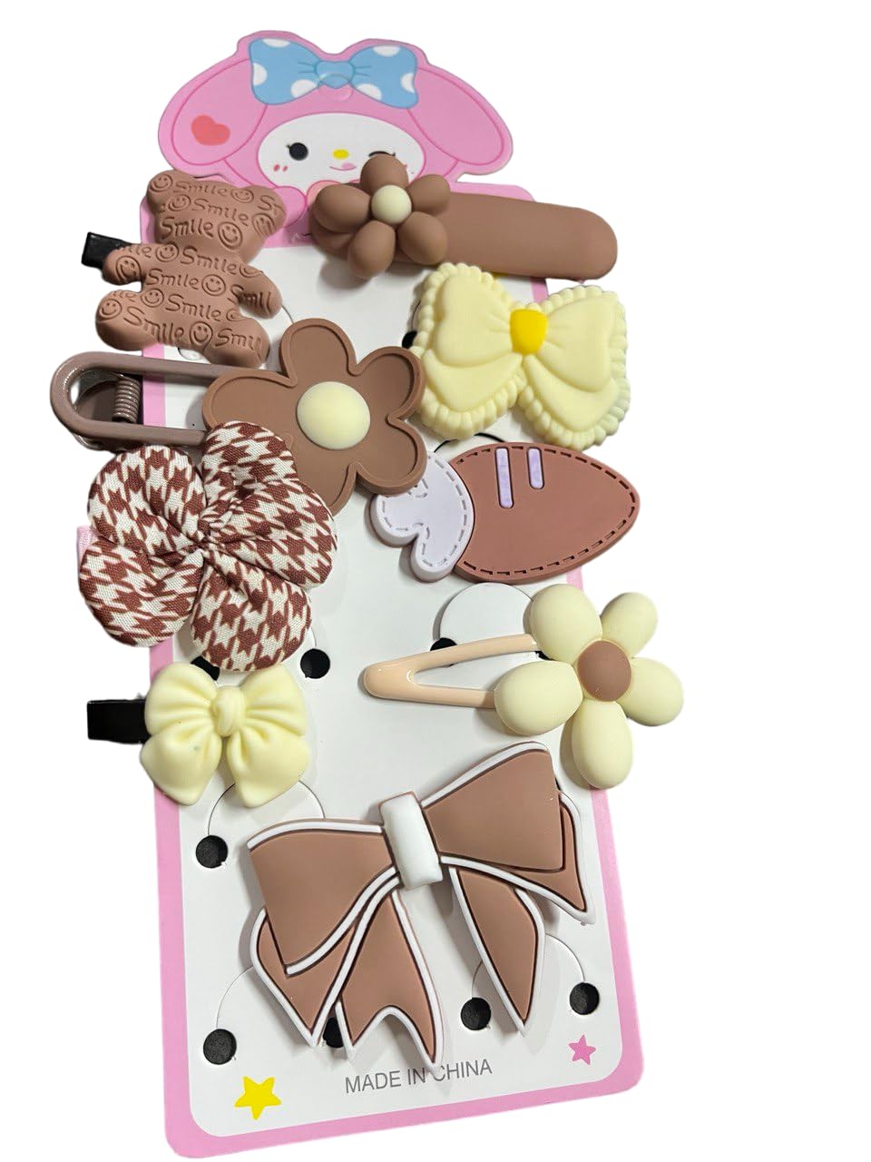 ZEELPETAL Hair Clips for Girls Kids, Kawaii Kuromi Baby Hair Clips for Girls, Cute Tic Tac Hair Clips for Girls, Plush Flower Baby Girl Hair Accessory Hair Barrettes (Set of 10, Brown) (B0DGXVPQB9) Amazon Price History, Amazon Price Tracker