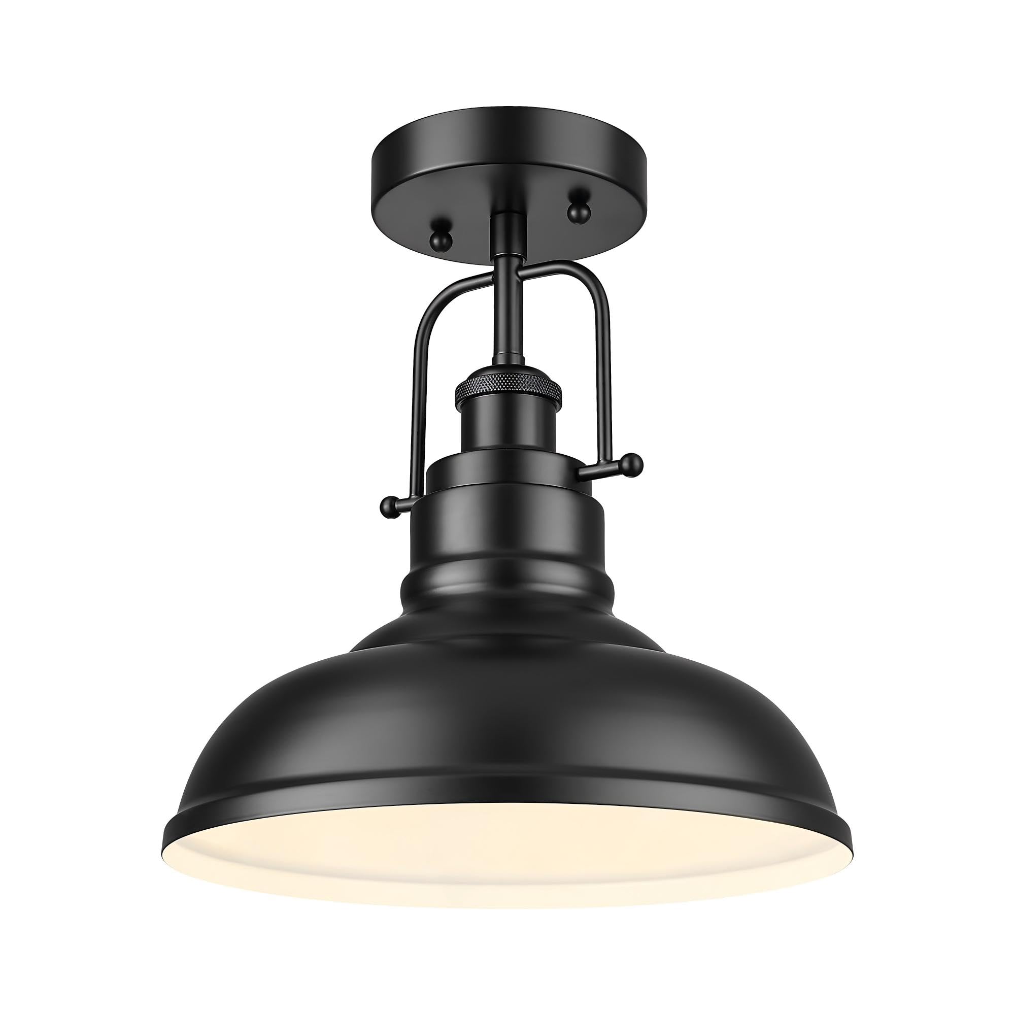 zeyu 11 Inch Semi Flush Mount Ceiling Light, Black Finish, ZY41-F
