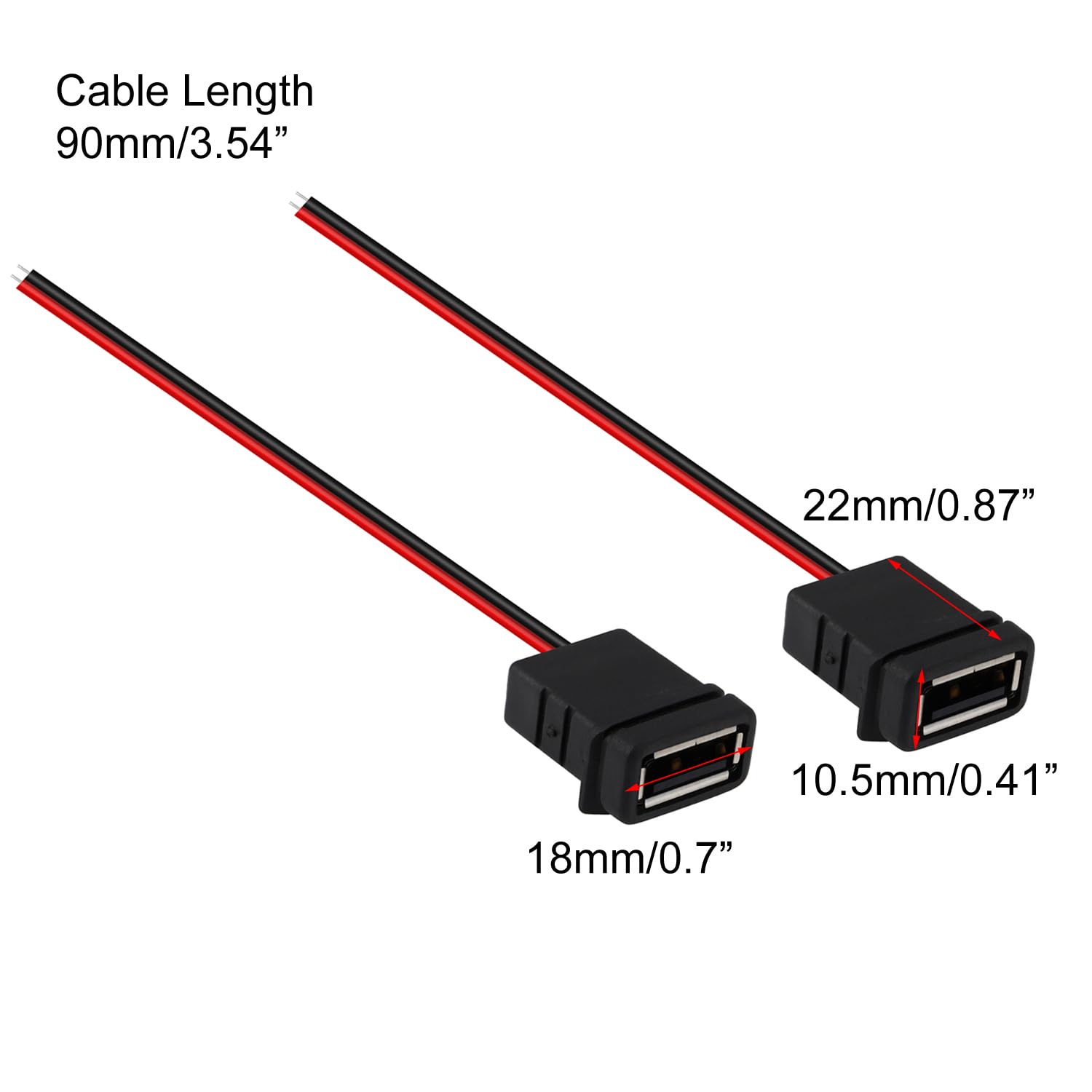 BRIEFCEC 2 Pz connettori USB,USB 2.0 Terinal Adapter Convertitore, USB 2.0 tipo A Femmina a 5 Pin morsetti a vite per la Ricarica e il trasferimento dati (2 adattatori USB Femmina