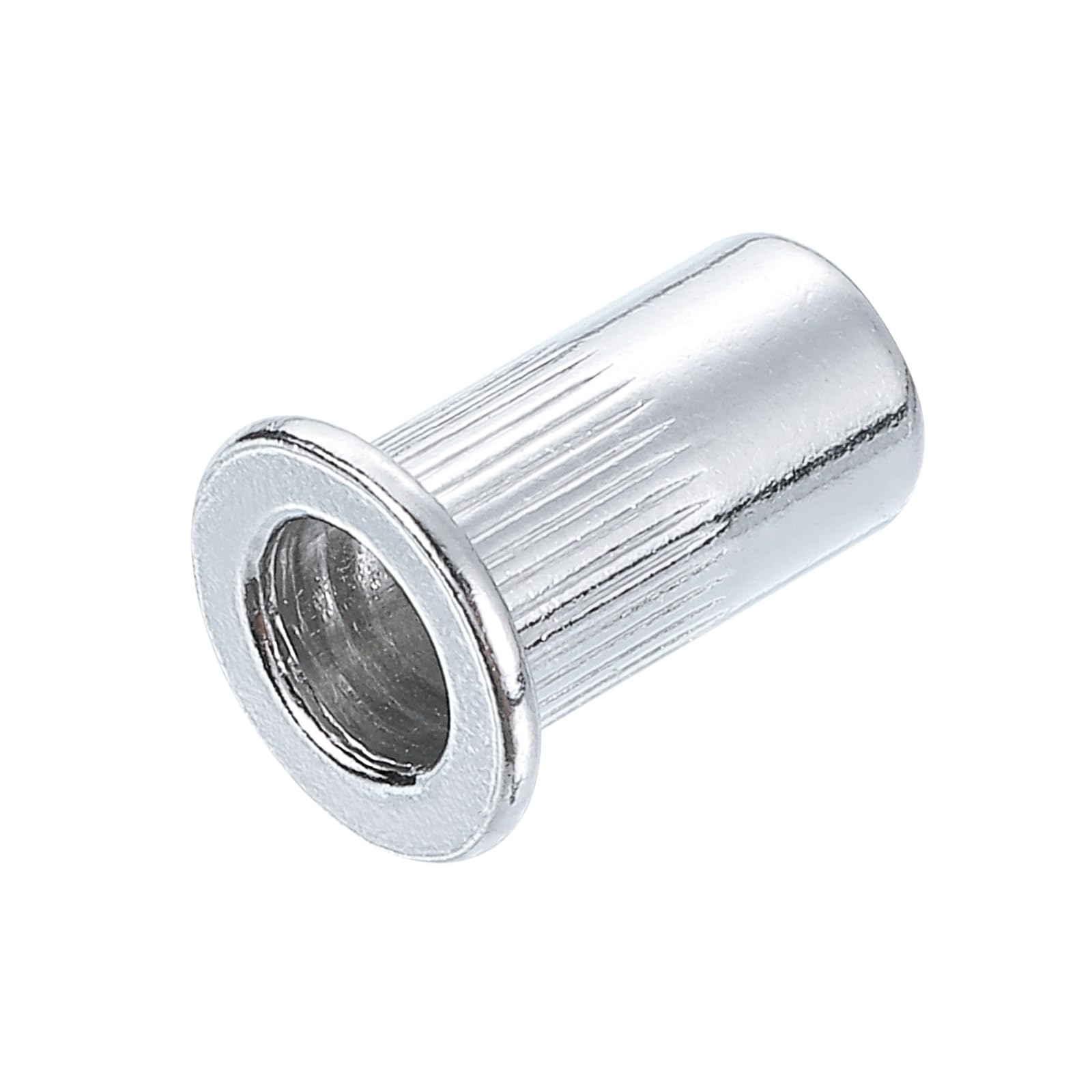 Uxcell #10-24 Rivet Nuts – Aluminum Alloy Knurled Flat Head Threaded Inserts, Anodic Oxidation, 7mm Drill Hole, 50-Pack, For Sheet Metal, Cabinets, And Plastic