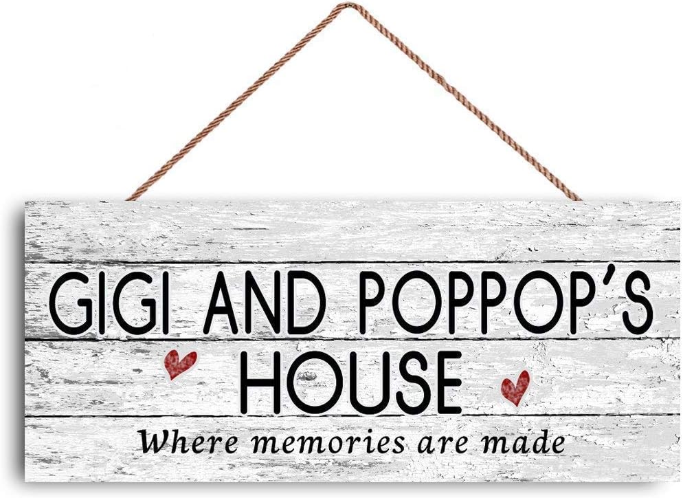Grammy & Pop Pop's House Sign - Where Memories Are Made - Distressed Wood Wall Decor