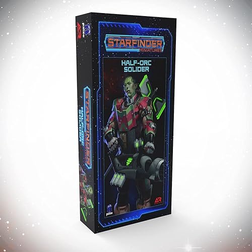 Starfinder Miniaturas sin pintar Soldado medio orco - Miniaturas de plástico sin pintar de 1.260in por Archan Studio - para niños y adultos a partir