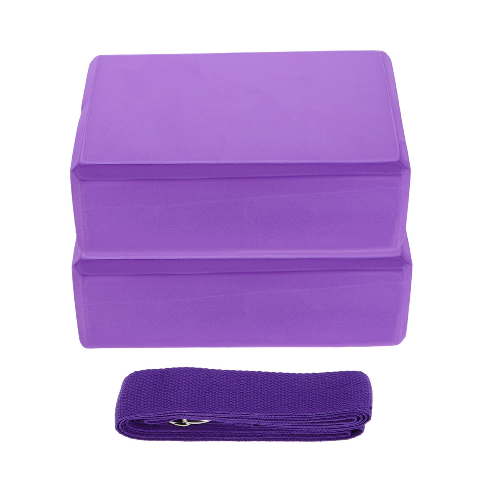 SUPVOX Set 3 Pezzi Blocchi Yoga in Schiuma e Cinghia Di Estensione, Blocco Yoga Rettangolare Con Bordi Morbidi, Kit Flessibilità e Supporto Per Pilates, Esercizi e Stretching in Palestra o All’aperto