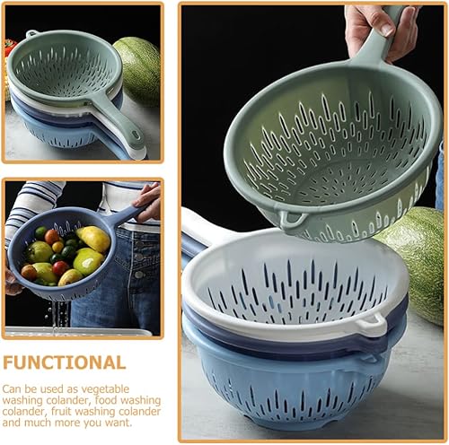 Miniatura 6 de Cesta escurridor de cocina de 4 piezas, cuenco de colador de cocina, cesta de lavado de alimentos, lavabo de lavado de verduras, cesta de secado de