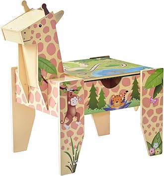 Teamson Kids Jungle Giraffe 2-in-1 Activity Table for Toddlers & Kids