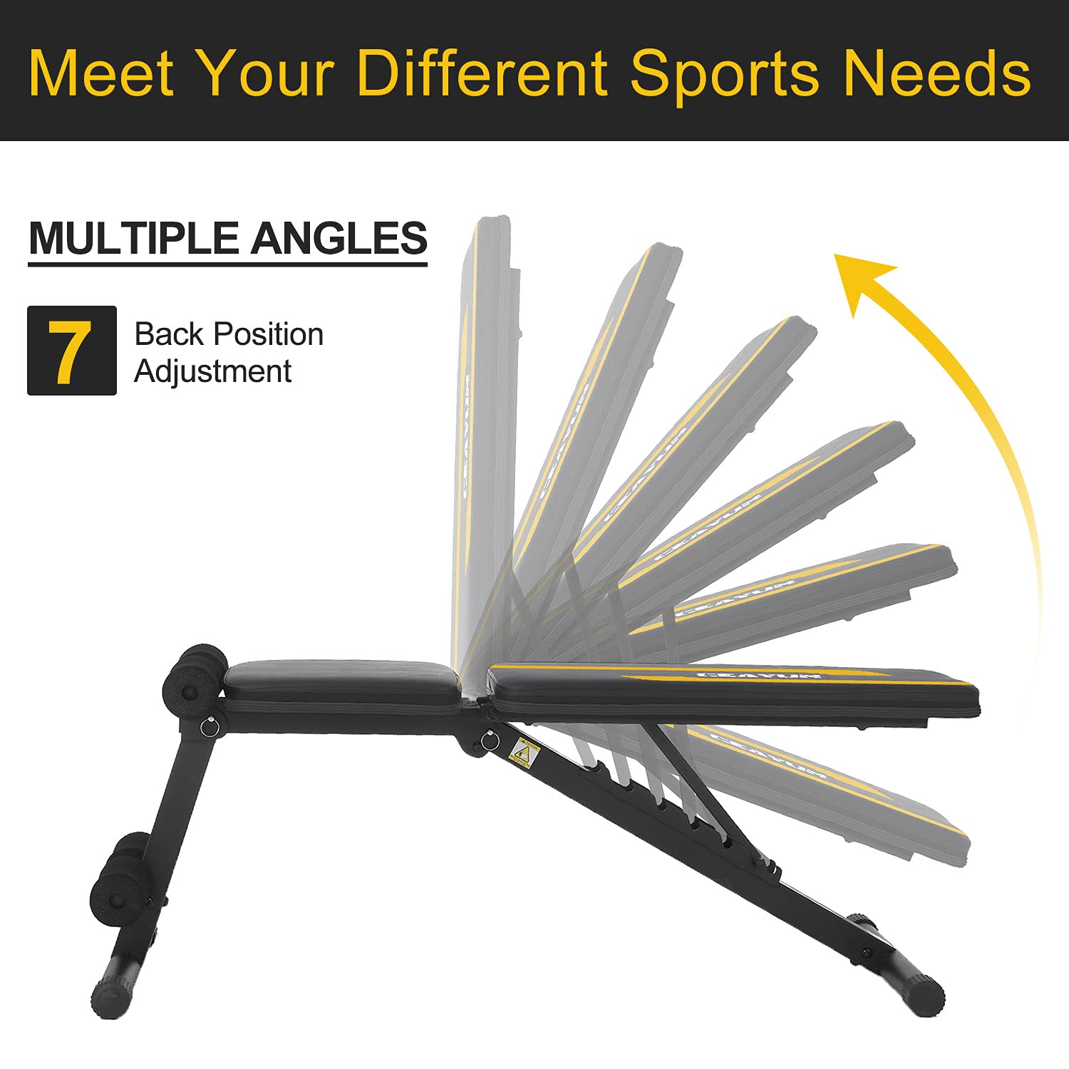 CEAYUN Adjustable Weight Bench Press, Foldable Workout Bench for Full Body, Incline Decline Utility Exercise Bench, Strength Training Benches for Home Gym