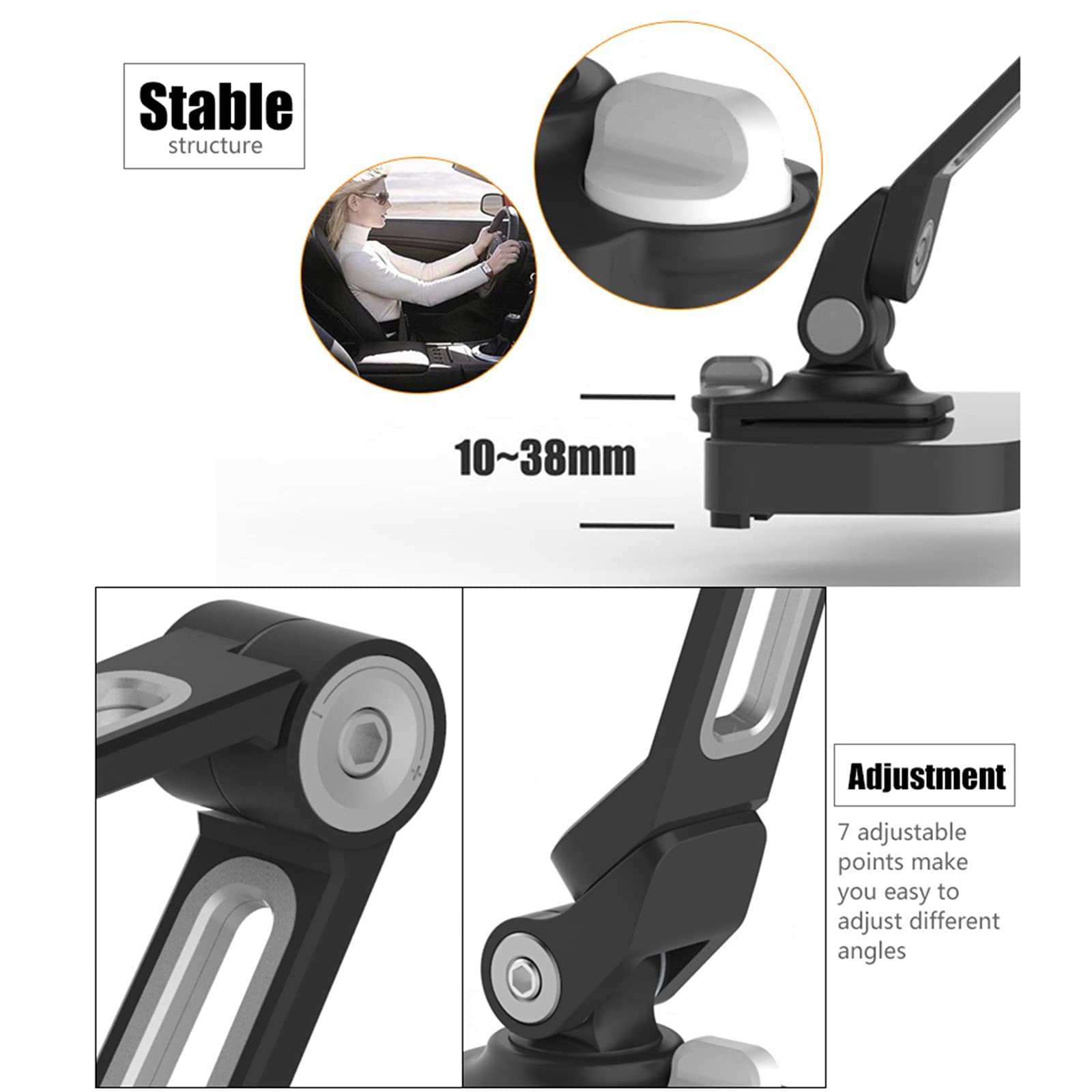 Supporto per Tablet, Supporto per Braccio Lungo Flessibile Regolabile, Rotazione di 360 Gradi, Supporto Universale per 4-11" Dispositivo,Nero