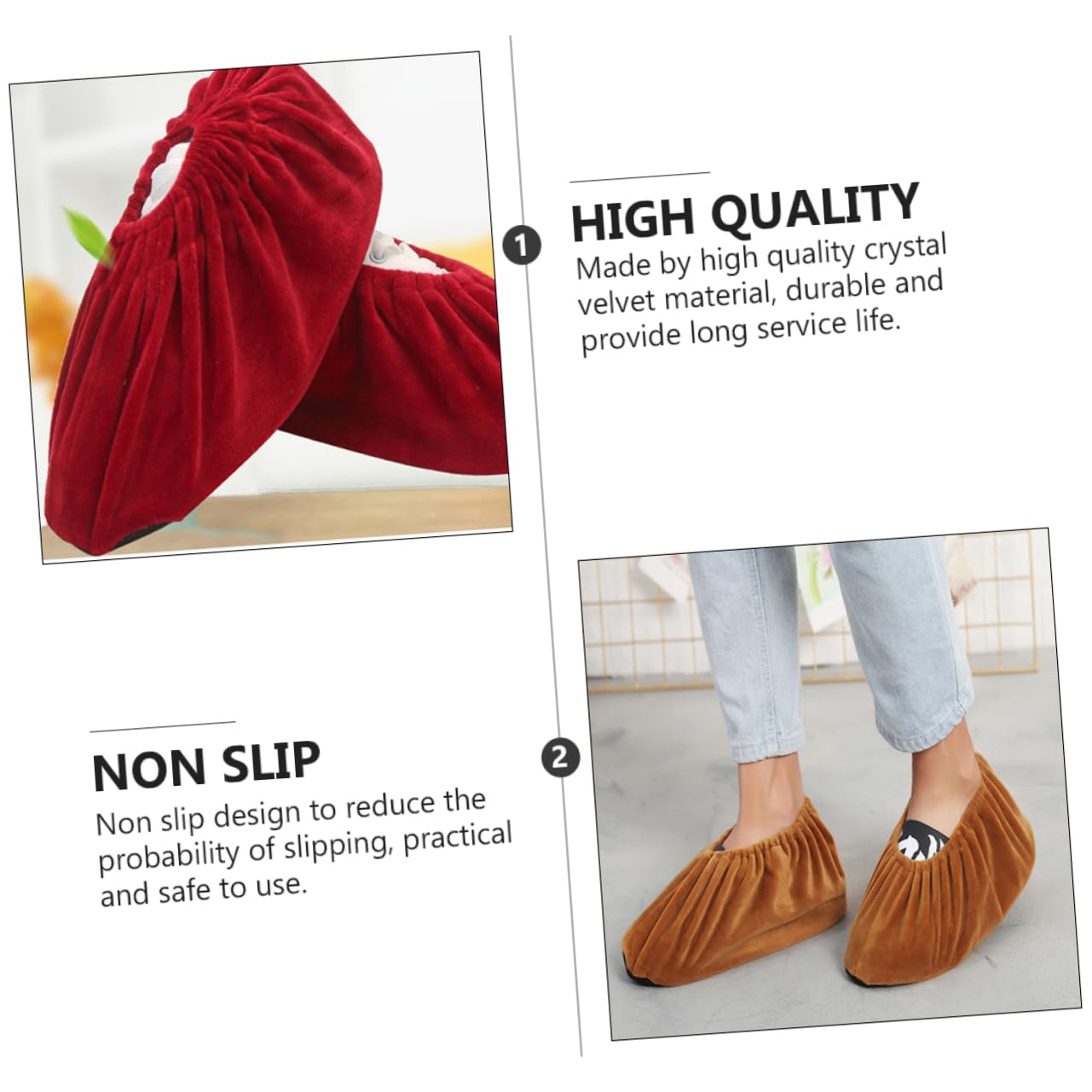 BESTYASH 4 Pairs Lint Cloth Shoes Cover Anti-skid Shoes Cover Sole Shoes Cover Shoe Protector
