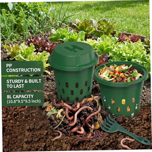 Contenedor de compostaje de gusanos en pack de 2 unidades color verde 8