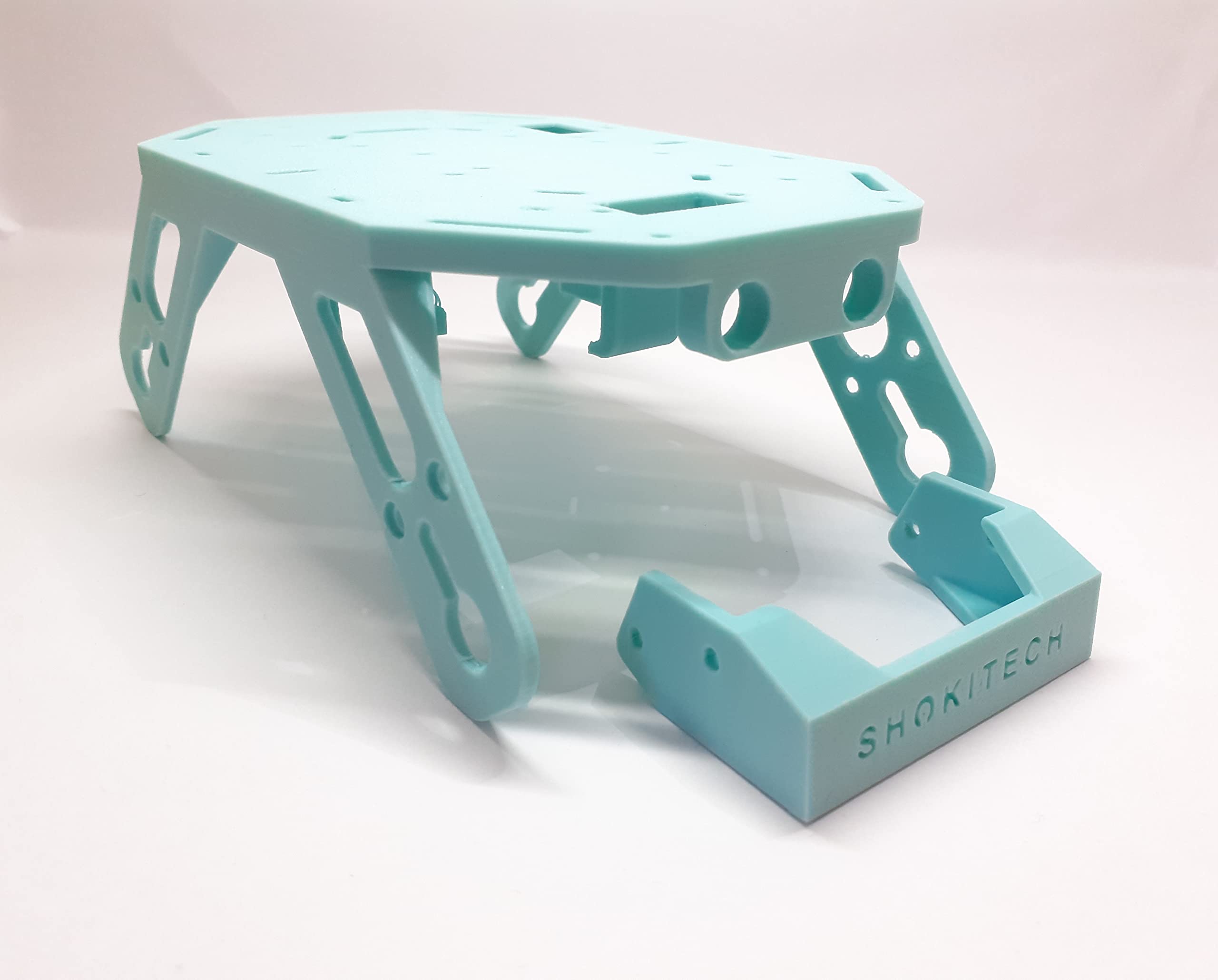 SHOKITECH DIY 4-Wheel Chassis for DIY Robotics with Ultrasonic mounting clamp (Aqua)