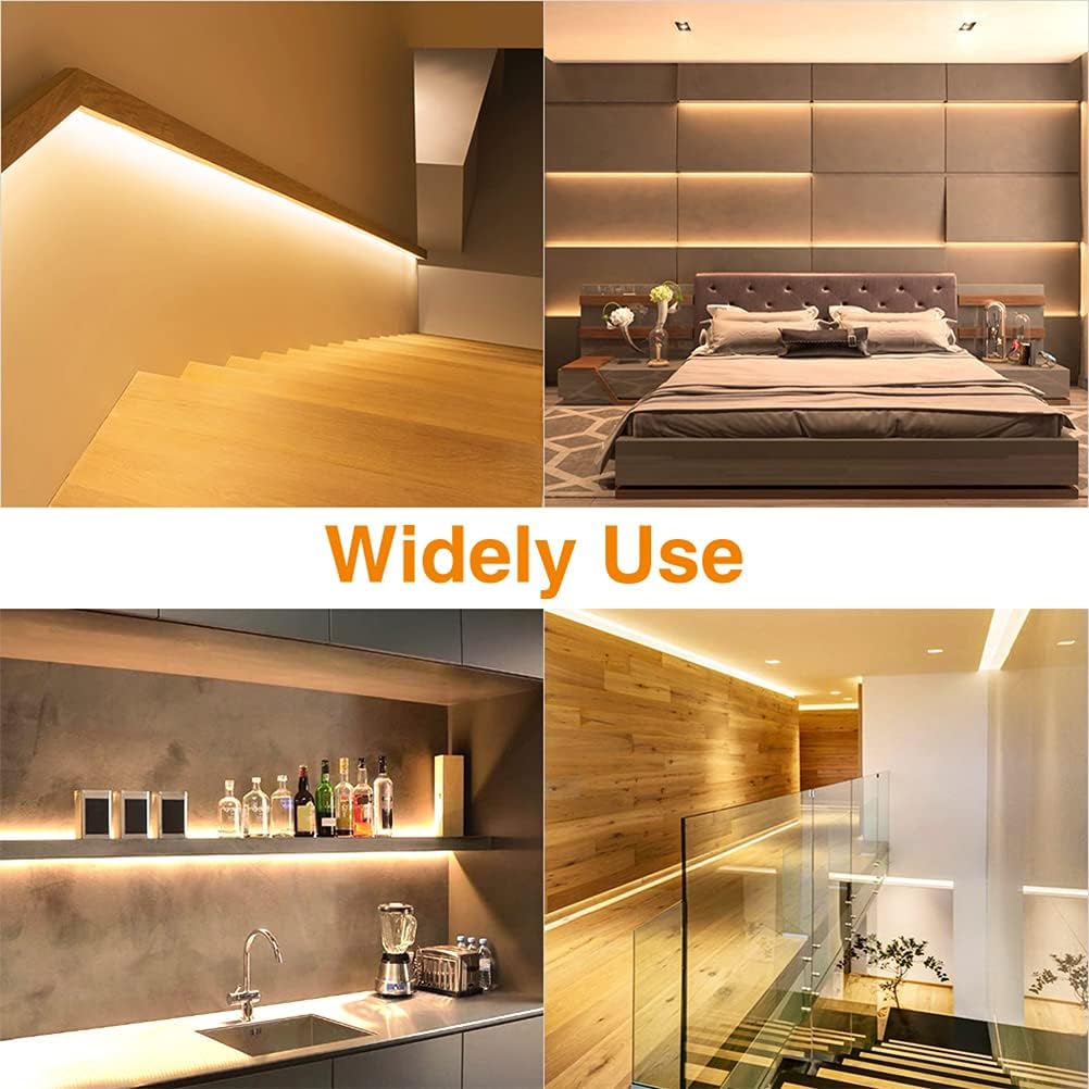 Warm LED Strip Lights,Onforu16.4ft Dimmable Strip Lighting,3000K 5m 12v Tape Light, 2835 LEDs Flexible Warm White Rope Light for Home,Kitchen,Under Cabinet,Bedroom, Christmas Decor, Non-Waterproof - Image 5