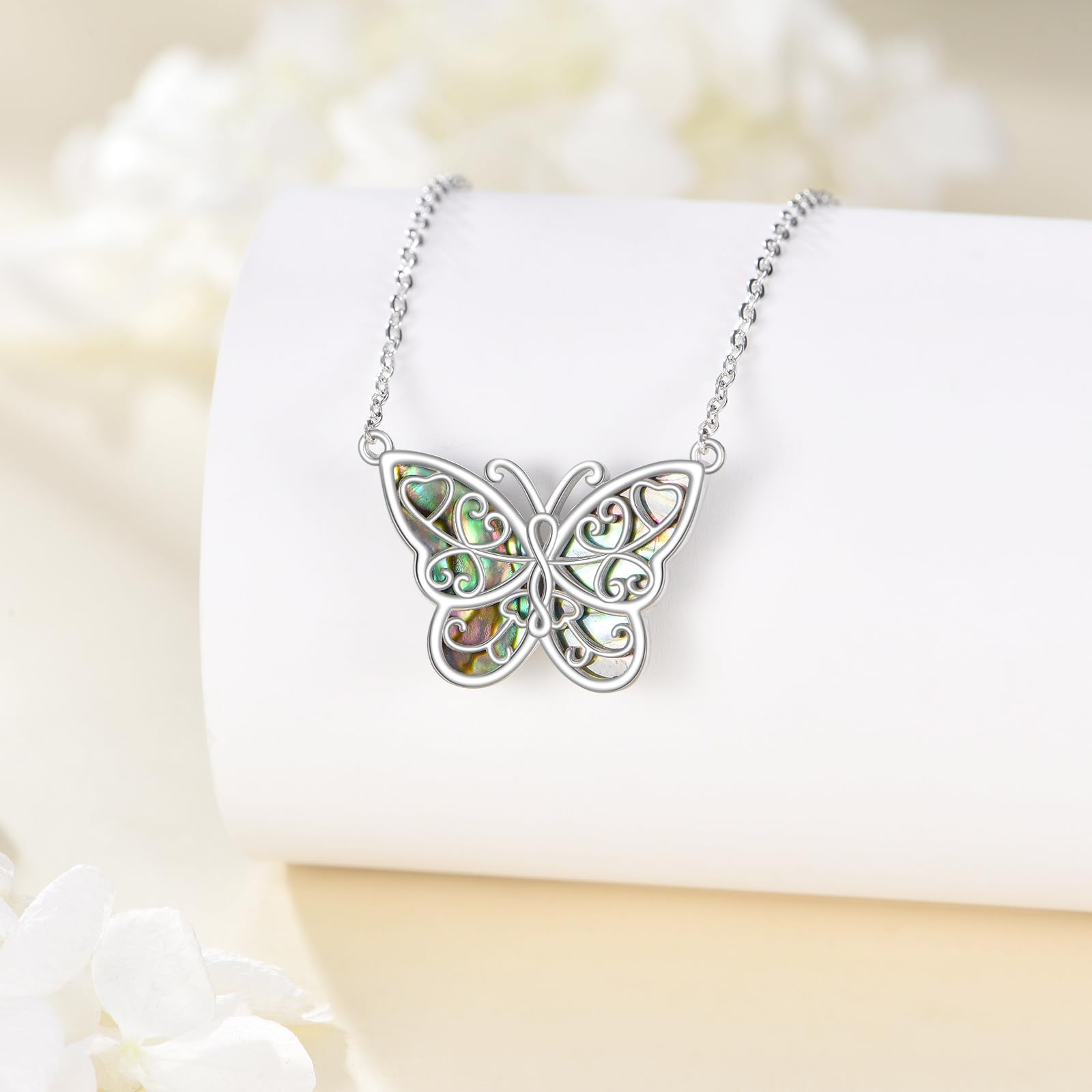 Lebensbaum Kette Damen Silber 925 Brustkrebs Rosa Schleife/Schwester/Waage der Gerechtigkeit/Hexenknoten Lebensbaum Schmuck Geschenk