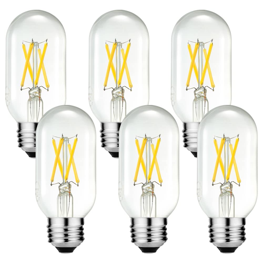 Sponsored Ad - LiteHistory E26 Edison Bulb 6W Equivalent E26 LED Bulb 60 Watt Dimmable Neutral White 4000K led Light Bulb AC120V 600lm Tubular T14 T45 LED Bulb for Pendant,Sputnik,Vanity,Chandeliers Pack of 6