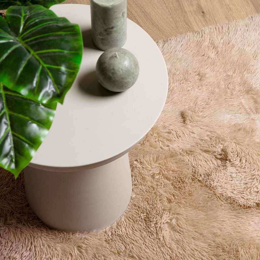 Tapis shaggy à poils longs Navara - Beige - 60 x 100 cm - Polyester - Moelleux - Doux - Antidérapant - Lavable - Pour salon, chambre à coucher, couloir - Avec haute hauteur de poils et