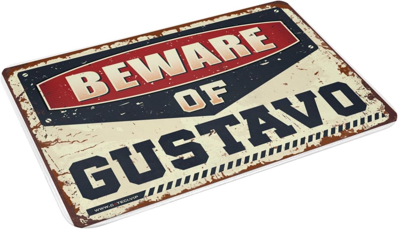 Bedroom Door Decorations Beware of Gustavo Doormat Decor for Bedroom Farmhouse Bathroom Mats(Size:65X90CM), BMPBFPLLY-65X90CM
