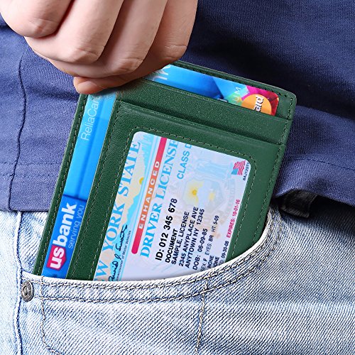 kinzd Slim Minimalist Leather RFID Front Pocket Wallet Thin Credit Card Holder Men - Image 4