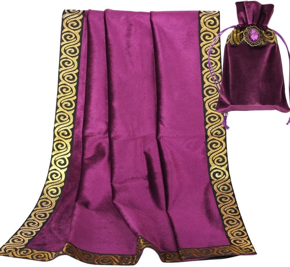 SSDH Altar Tarot Table Cloth Square Divination With Pouch Tarot Cloth Tarot Tablecloth And Pouch Set (Purple1)