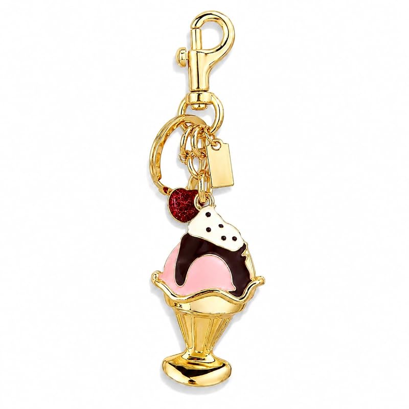 Chaveiro pingente para bolsa com sorvete, corrente decorativa dourada Masterhome