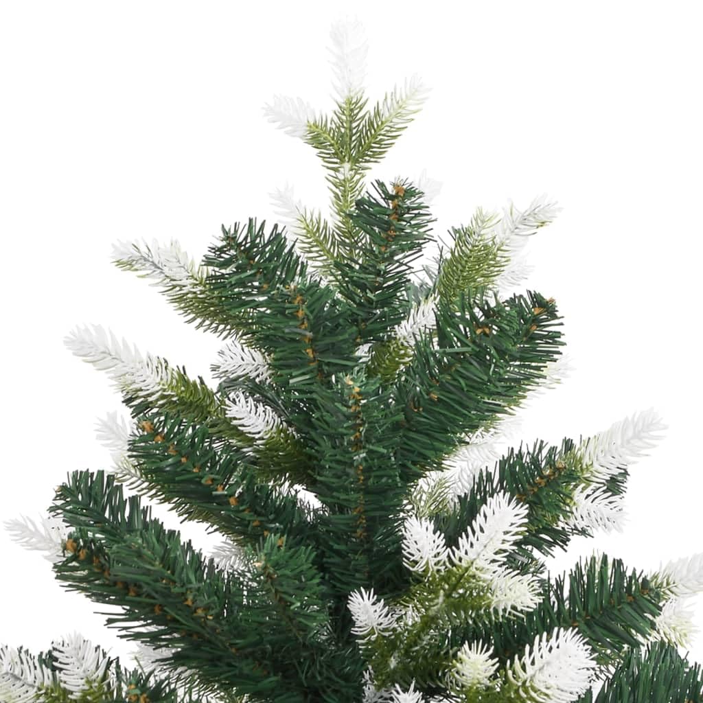 Sztuczna choinka, składana, śnieżna, 150 cm, z 397 końcówkami PCW i 117 PE, stabilny metalowy stojak, naturalny wygląd, do użytku wewnątrz i na zewnątrz, dekoracja zimowa