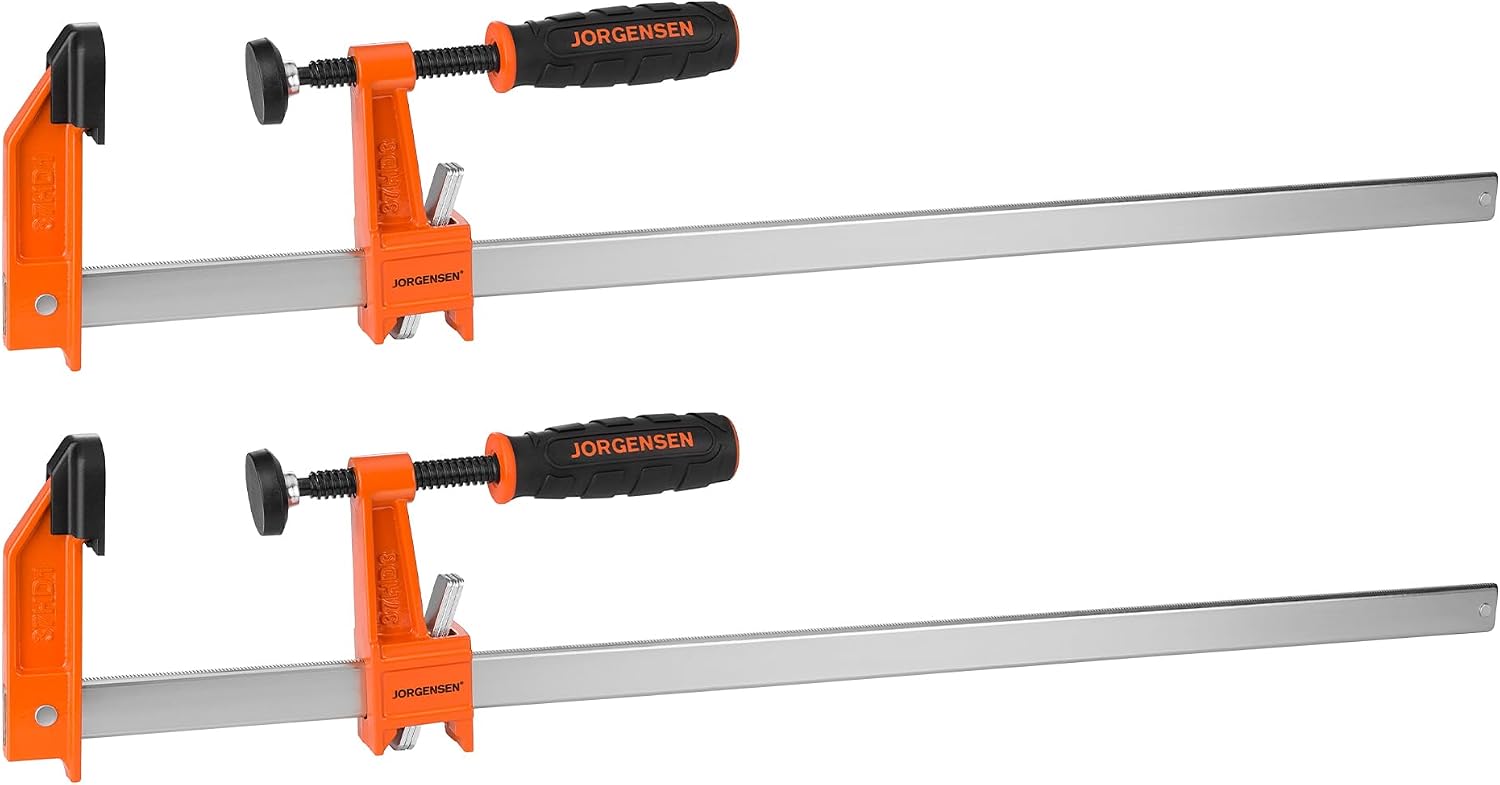 Jorgensen 24" Heavy-Duty Steel Bar Clamp Set, 1000 lbs Load Limit, 2-Pack