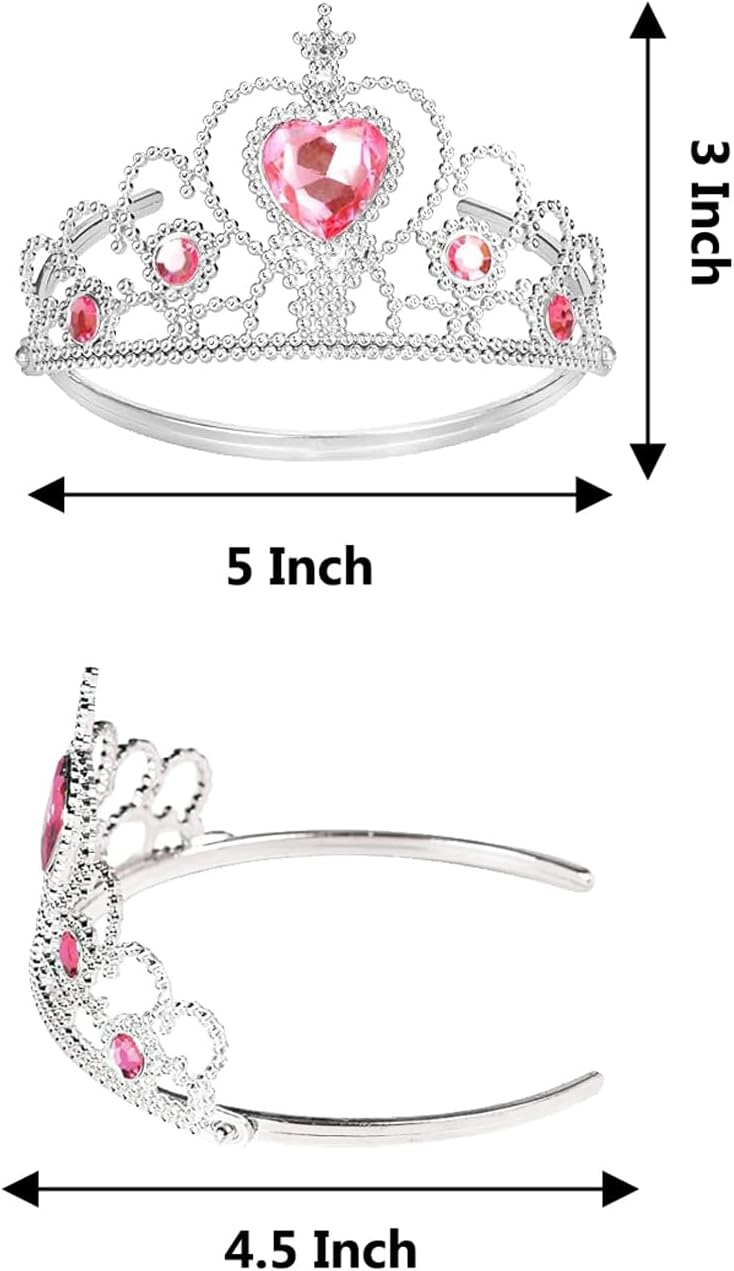 S & E TEACHER'S EDITION 60 Pcs Tiaras Crown Set, Princess Pretend Play Dress Up Set 12 Crowns 12 Wands 24 Rings 12 Nacklaces Princess Jewelry Toys for girls Costume Party Accessories