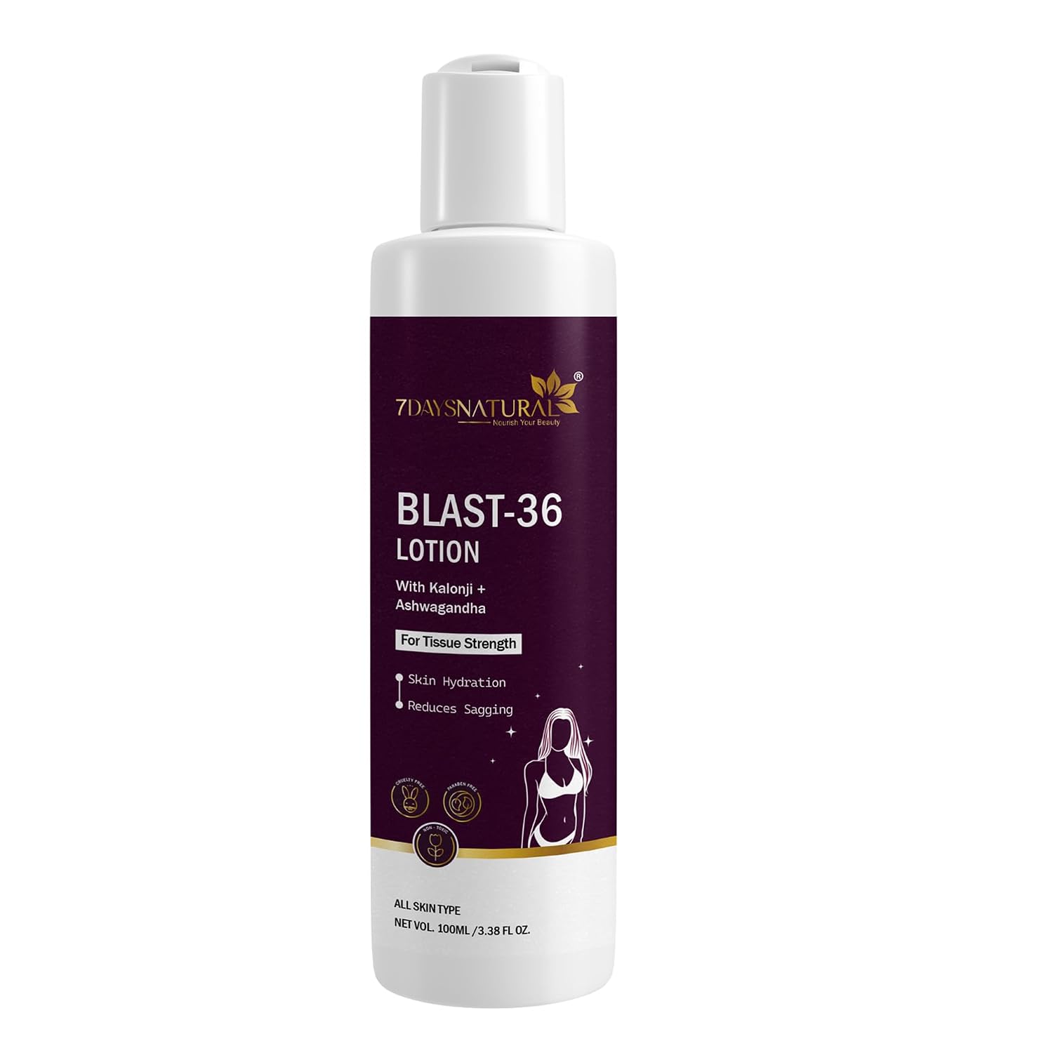 7DAYSNATURAL Blast-36 Herbal Body Lotion | Enriched with Ashwagandha, Methi Dana & Kalonji | Paraben-Free & Cruelty-Free |...