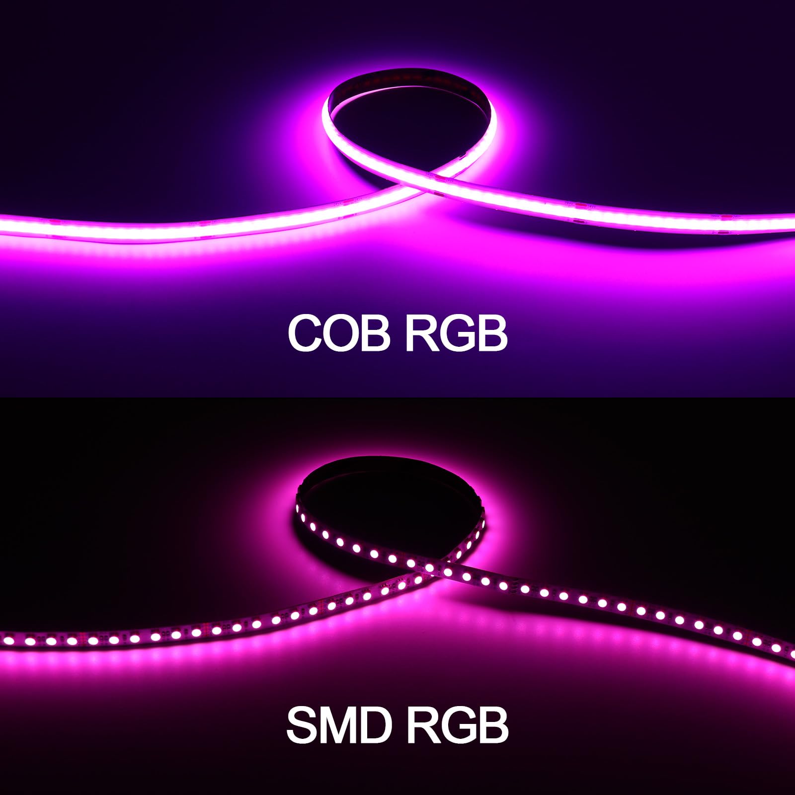 GOMING Rutyna Taśma LED COB RGB 24V 10M 576LED/M 14W/M Wysoka Jasność Jednolite Światło IP20 Nie Wodoodporny Elastyczny Pasek LED dla DIY Dekoracja Domu(Zasilacz i Kontroler nie są Dołączone)