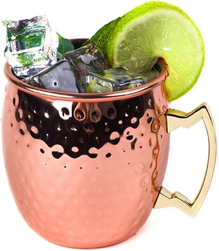 Miniatura 4 de Moscow M Cup Vaso de cerveza, cóctel chapado en cobre, taza de metal, 18 onzas, taza de acero inoxidable chapado en cobre, adecuado para fiestas de
