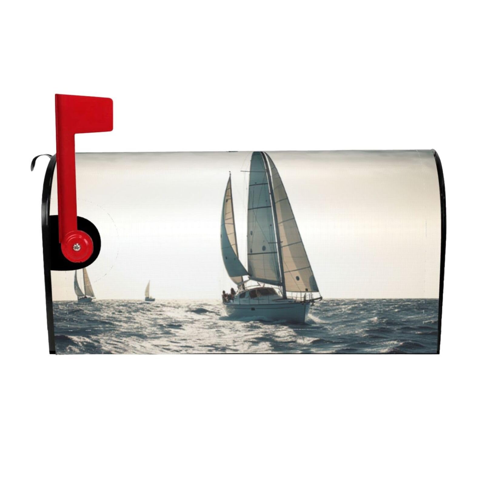 Ocean Sailing Mailbox Covers Magnetic Wraps Post Letter Box Cover Garden Home Decor 25.5x21 in