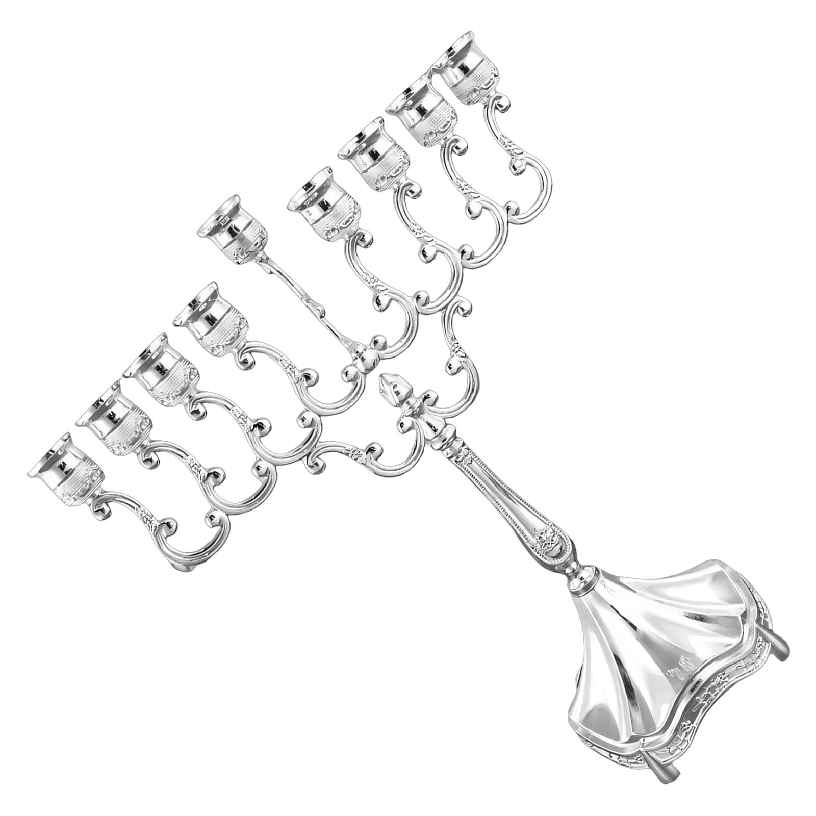 Ekoama Hanukkah Menorahs 9 Branch Metal Candle Holders Candelabra Elegant Traditional Candle Stand for Table Centerpieces