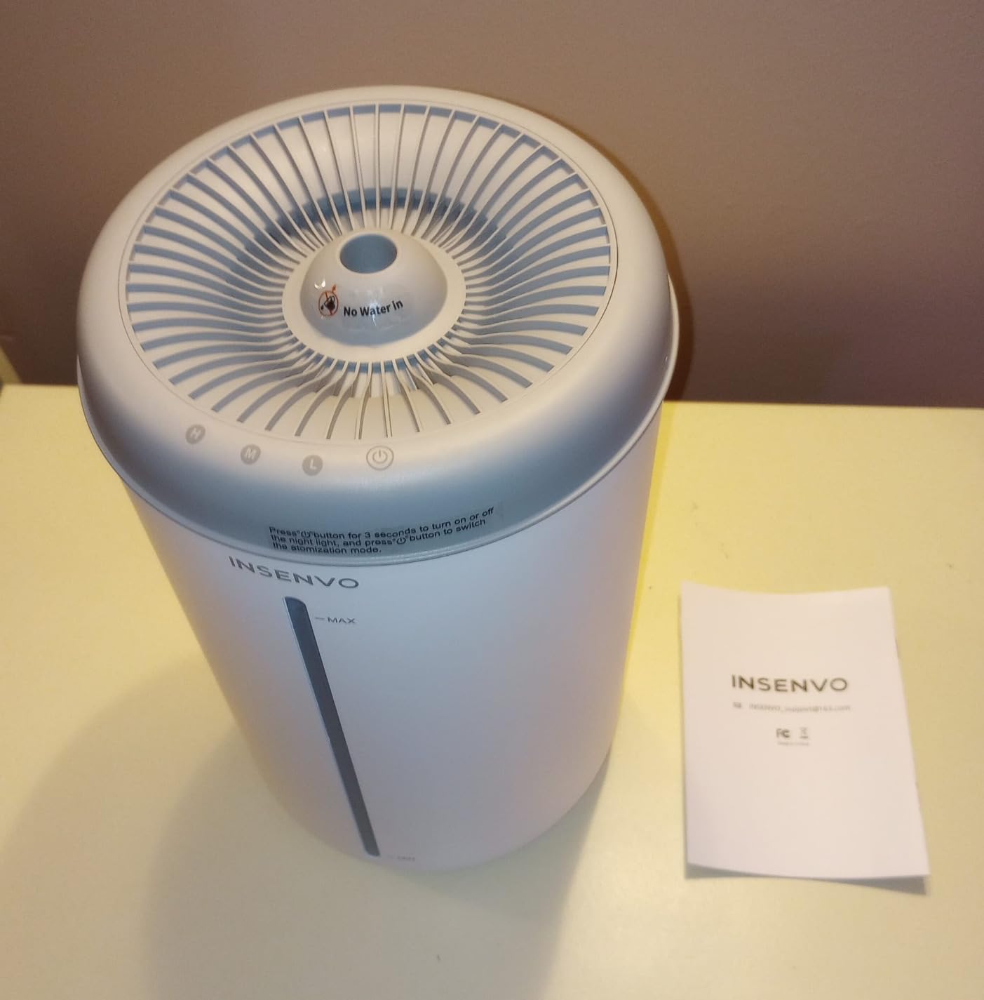 INSENVO Humidifier for Bedroom Large Room, 4.5L Air Humidifier for ...