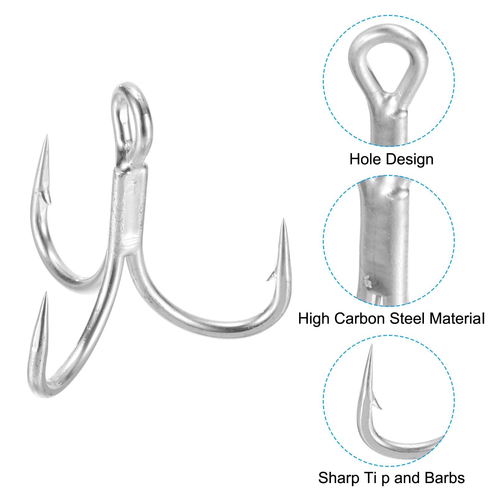 PATIKIL 3/0# Fishing Treble Hooks - Image 4