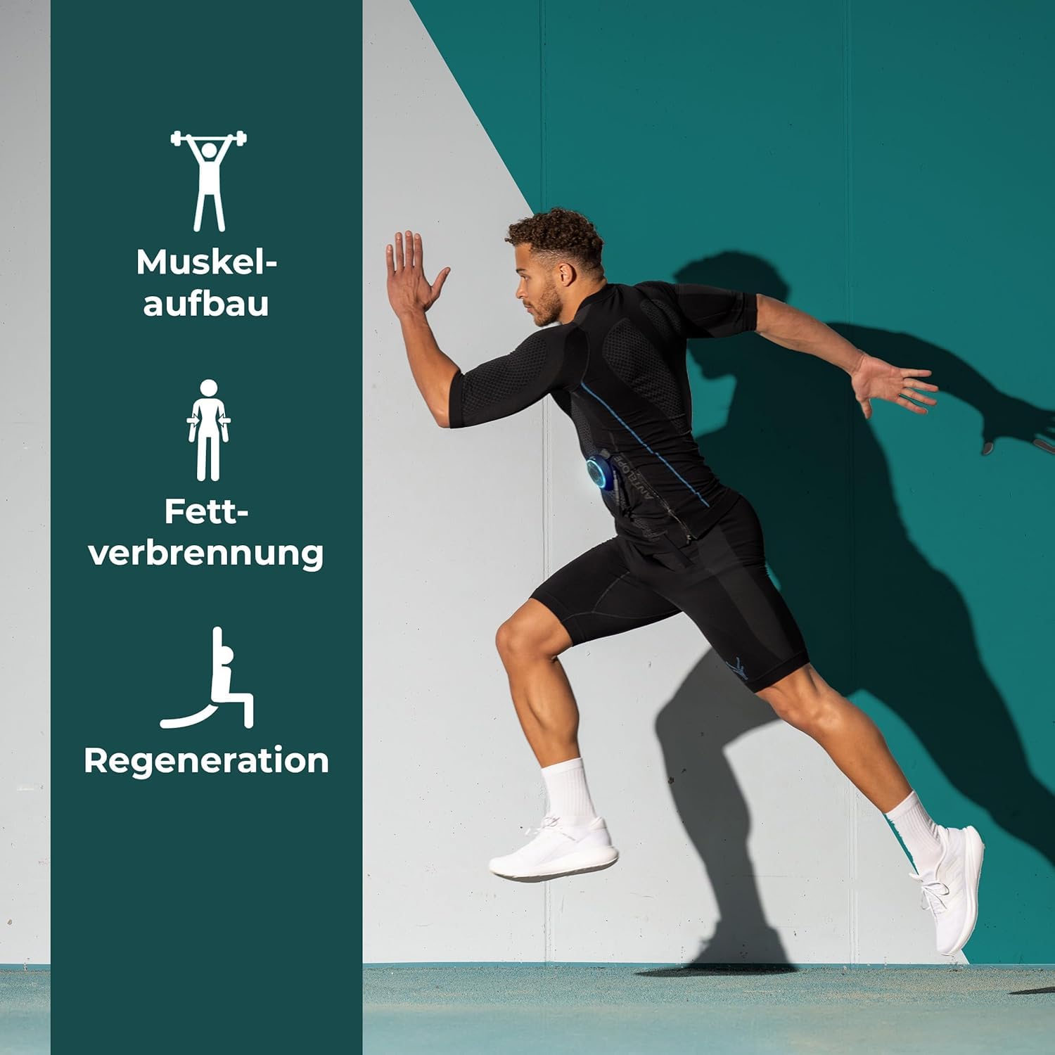 Antelope Evolution Herren EMS Anzug Größe S-XXL - EMS Komplettsystem für effektives Ganzkörpertraining, Fitnessgerät für Zuhause oder im Studio, Heimtrainer, unterstützt beim Abnehmen und Muskelaufbau