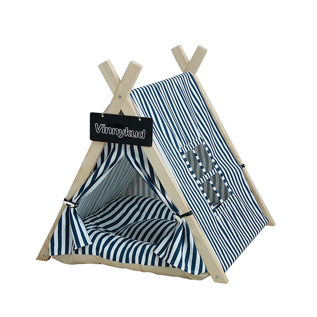 Tenda Per Gatti E Cani EUGAD, 75x75x98 Cm | Cuccia Interna A Forma Di Teepee Con Cuscino Morbido E Finestra, Lavabile, Per Animali Domestici