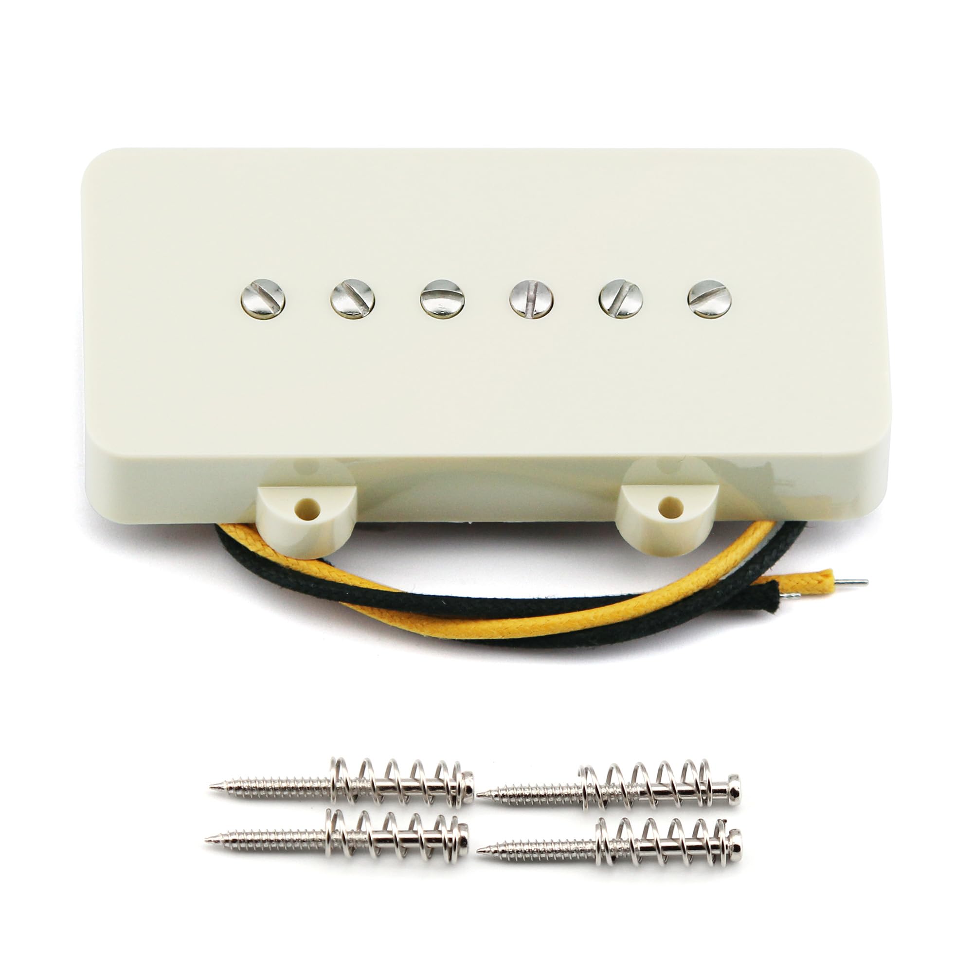 FLEOR Alnico 5 Single Coil Bridge Pickups 8-9K for FD JM Vintage Style Guitar,Vintage White, Bridge 8-9K